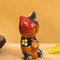 Сувенир интерьерный "Котики" 5х5х8 см, дерево, цв. рыжий