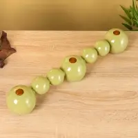 Подсвечник на 3 свечи &laquo;Бусы&raquo;, с 7 сферами, 44&times;8&times;8 см, оливковый