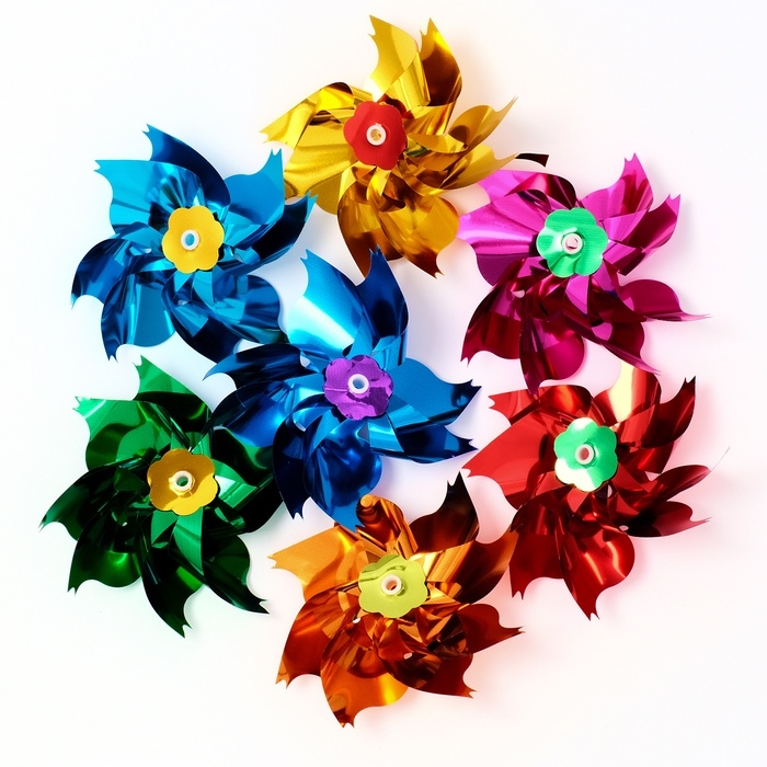 Ветерок фольга «Цветок», семь элементов Ветерок фольга «Цветок», семь элементов