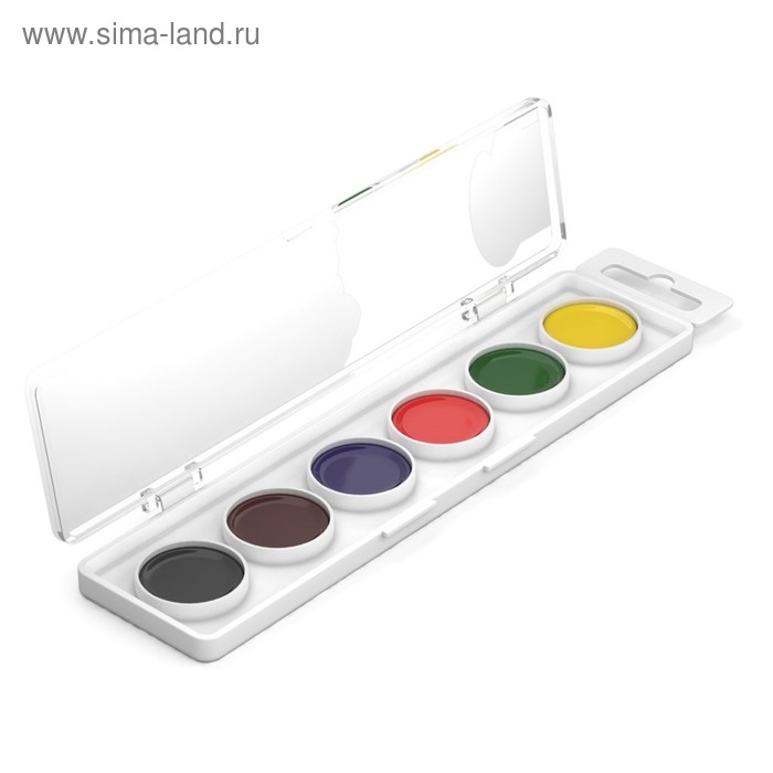 Акварель 6 цветов, ErichKrause ArtBerry, с УФ-защитой, без кисти, пластиковая коробка, европодвес