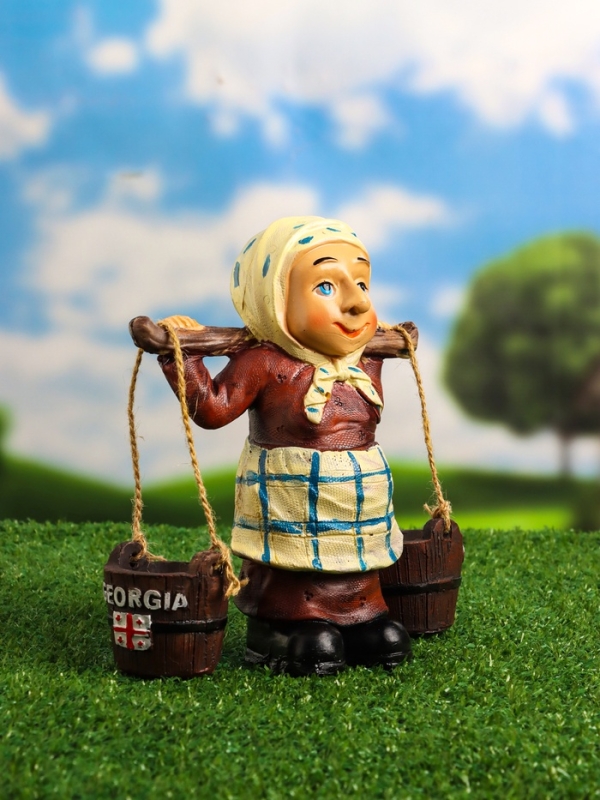Садовая фигура "Бабушка с ведрами" 20х7х19см