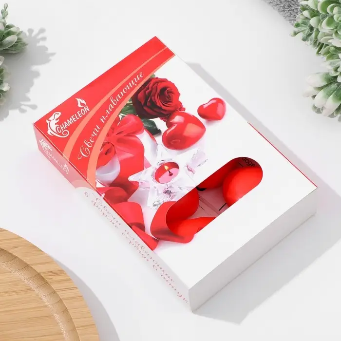 Набор свечей плавающих "Сердце", 6 шт,