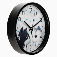 Часы настенные интерьерные"Котики", d-20 см, бесшумные Часы настенные интерьерные"Котики", d-20 см, бесшумные
