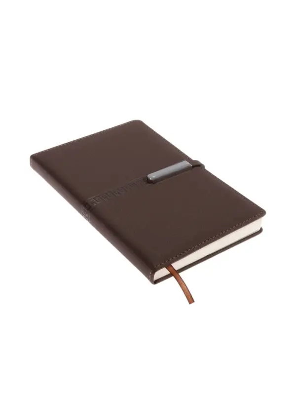 Ежедневник недатированный формат А5, с хлястиком, 112л, линия, пвх, Узор Коричневый