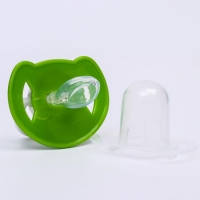 Соска - пустышка силиконовая ортодонтическая «Лягушка», от 6 мес., с колпачком, цвет зеленый Соска - пустышка силиконовая ортодонтическая «Лягушка», от 6 мес., с колпачком, цвет зеленый