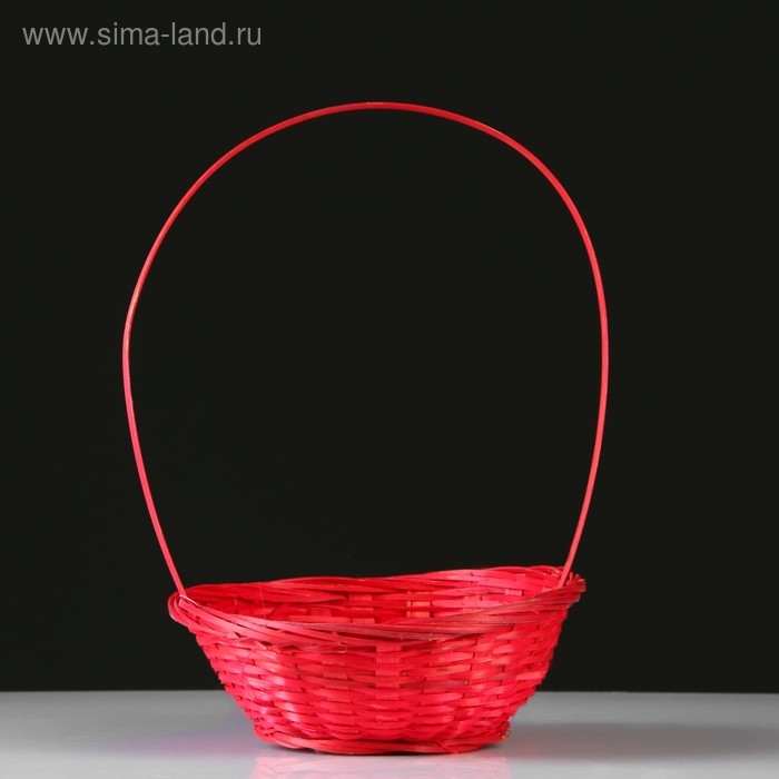 Корзина плетеная, бамбук, D19xH5 см, красный Корзина плетеная, бамбук, D19xH5 см, красный