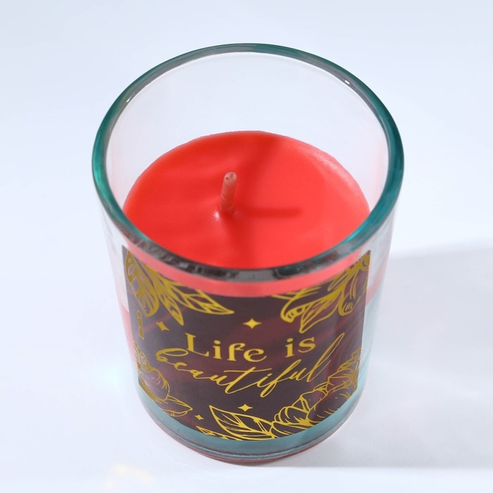 Свеча в стакане &laquo;Мечтай&raquo;, корица, высота 6 см