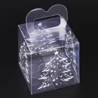 Коробка подарочная новогодняя складная ПВХ &laquo;Ёлочка&raquo; 7&times;7&times;7 см