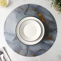 Салфетка сервировочная на стол &laquo;Камень&raquo;, d=38 см, цвет серый