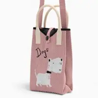 Сумка подр Пес, 12*4*17, отд на кнопке, дл ремень, розовый