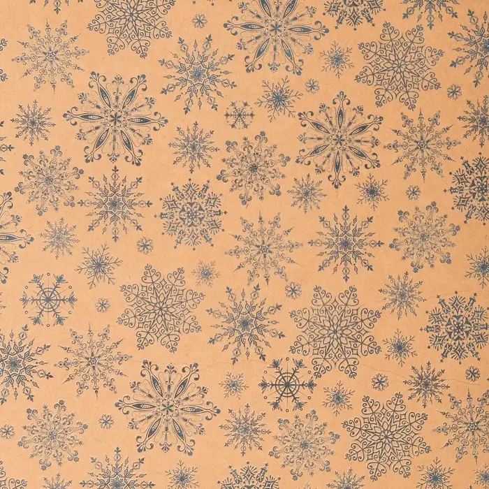 Бумага упаковочная крафтовая &laquo;Снежинки&raquo;, 50 х 70 см