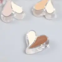 Бусина для рукоделия и плетения &laquo;Арт Узор. Кофейный аромат. Сердечко. Половинки&raquo;, пластик, глянец, 2.3&times;2.4&times;0.9 см, МИКС