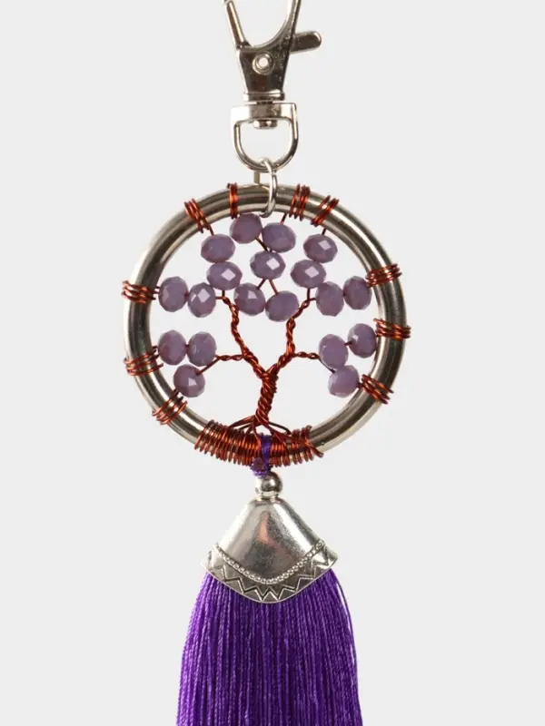 Брелок ловец снов "Древо жизни" 19 см, цв. фиолетовый