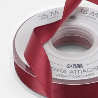 Лента атласная двухсторонняя №0789 15мм*25&plusmn;1м бордовый TR