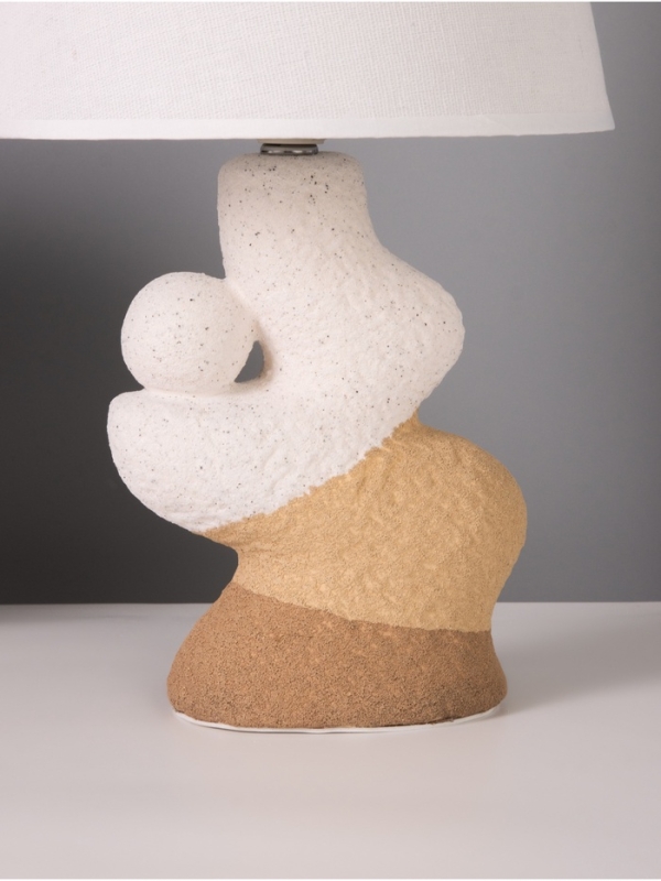 Лампа настольная "Гряда" 1х40Вт Е27 бежевый/белый 20х20х32см