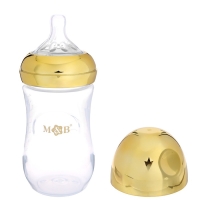Бутылочка для кормления с наклейками &laquo;Корона&raquo; от 0 мес., 250 мл., цвет золотой, M&B