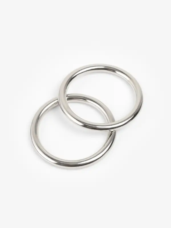 Кольцо литое TEIRA, для сумки, d=20/24 мм, набор 2 шт., 3.1 г, s=2 мм, цвет серебряный