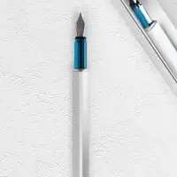 Ручка перьевая PF One, серебристая с синим
