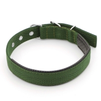 Ошейник "Комфорт" комбинированный, 58 х 3 см, ОШ 45-52 см, тёмно-зелёный