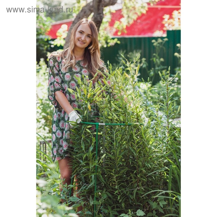 Кустодержатель, d = 50 см, h = 100 см, ножка d = 1 см, металл, зелёный, троеножка Кустодержатель, d = 50 см, h = 100 см, ножка d = 1 см, металл, зелёный, троеножка