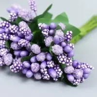 Цветы для декорирования "Соцветие" сиреневый 1 букет=12 цветов 8,5 см