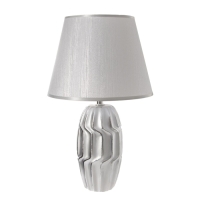 Настольная лампа с абажуром RISALUX &laquo;Венди&raquo;, Е14, 40 Вт, серебристый, 25&times;25&times;40 см