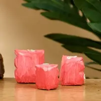 Набор сувенирный "Совята" дерево H 4, 3, 2 см, цв. розовый