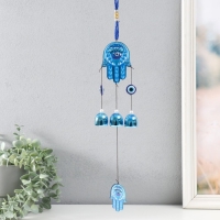 Музыка ветра металл, дерево "Абхая мудра" 3 колокольчика h=34 см Музыка ветра металл, дерево "Абхая мудра" 3 колокольчика h=34 см