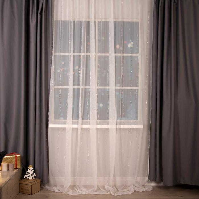 Гирлянда &laquo;Занавес&raquo; 2 &times; 3 м роса, IP20, серебристая нить, 450 LED, свечение мульти, 8 режимов, 220 В