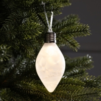 Елочный шар &laquo;Снежный шар&raquo; 7x14 см, 1 LED, LR44x3 (в комплекте), свечение тёплое белое