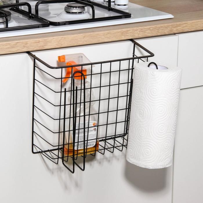 Корзина подвесная Доляна &laquo;Лофт&raquo;, 28,5&times;24&times;17,5 см, цвет чёрный