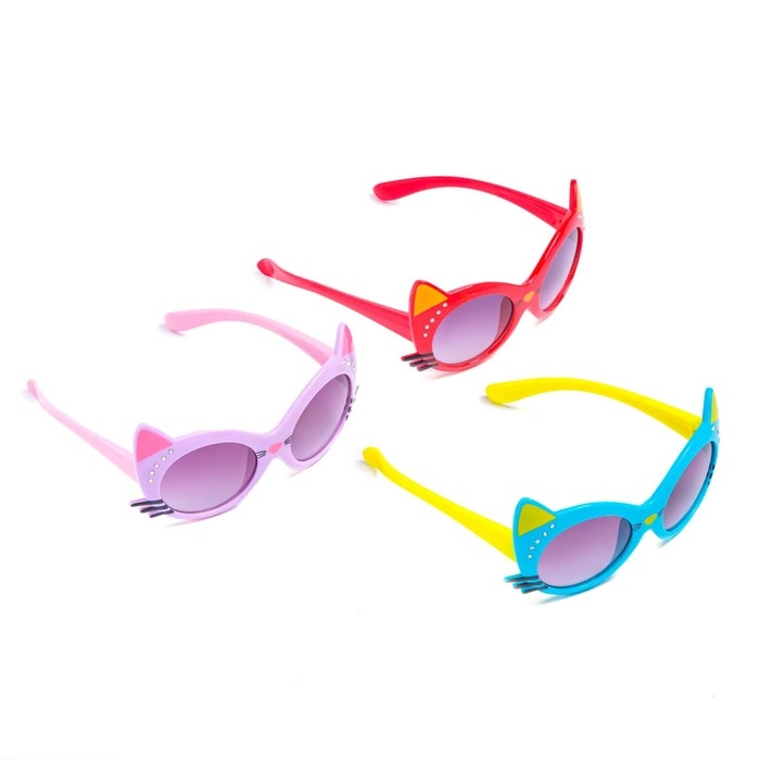 Очки солнцезащитные детские OneSun, uv 400, линза 4.5х5.5 см, ширина 12.5 см, дужка 12 см, микс   55