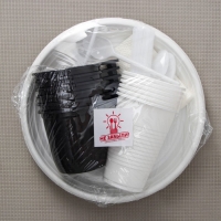 Набор пластиковой одноразовой посуды на 6 персон Не ЗАБЫЛИ! &laquo;Чайный №2&raquo;, цвет белый, чёрный