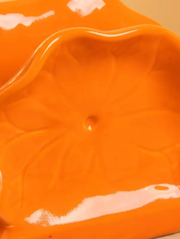 Салфетница "Цветок" керамика, цв. оранжевый, 12х5х10 см