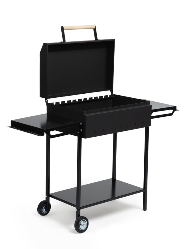 Мангал GrilMe, 35 х 115 х 83 см, сталь 2 мм, 2 полки, колёса