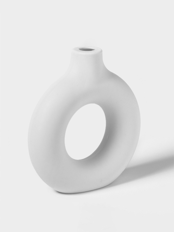 Ваза для сухоцветов Ваза для сухоцветов "Ring" 3,8х13,5х14,7 см, цвет белый