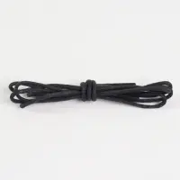 Шнурки для обуви, пара, круглые, вощёные, d = 2,5 мм, 60 см, фасовка 25 шт, цвет чёрный