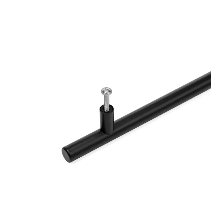 Ручка рейлинг ТУНДРА, нерж. сталь, d=12 мм, м/о 128 мм, цвет черный, фасовка 500 шт.