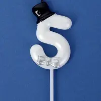 Свеча для торта &laquo;Джентельмен&raquo;, цифра 5, белая