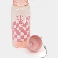 Ланч-бокс, 2 отделения, 2 яруса, с вилкой и ложкой, бутылкой 500мл,20х17х5,5 см,цвет розовый   10949