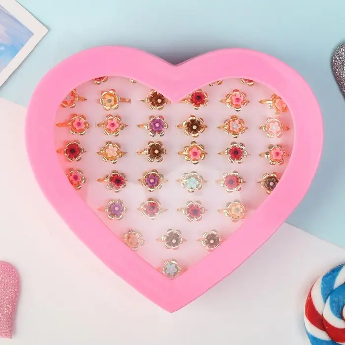 Кольцо &laquo;Выбражулька&raquo; цветочки двойные, МИКС, безразмерное