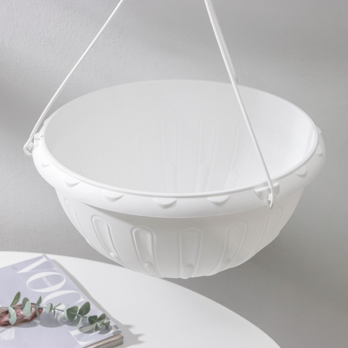 Кашпо уличное подвесное для цветов &laquo;Джулия&raquo;, 8 л, цвет белый