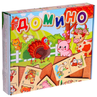 Домино большое &laquo;На ферме&raquo; 28 деревянных фишек