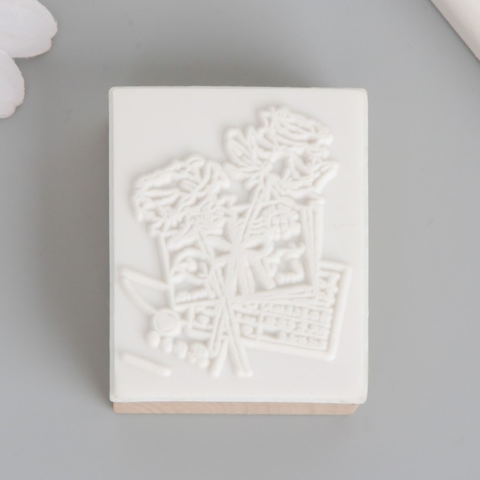 Печать дерево, резина Печать дерево, резина "Розы и письма" 5х4х2,5 см