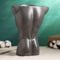 Кашпо - ваза "Торс мужчины" серое с бронзой, 28 см Кашпо - ваза "Торс мужчины" серое с бронзой, 28 см