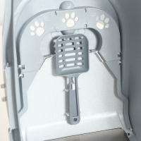 Туалет-домик для кошек закрытый с дверцей 50*38*37 см, серый Туалет-домик для кошек закрытый с дверцей 50*38*37 см, серый