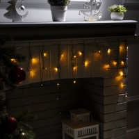 Гирлянда &laquo;Бахрома&raquo; 1.8 х 0.5 м, IP20, тёмная нить, 48 LED, свечение жёлтое, 8 режимов, 220 В