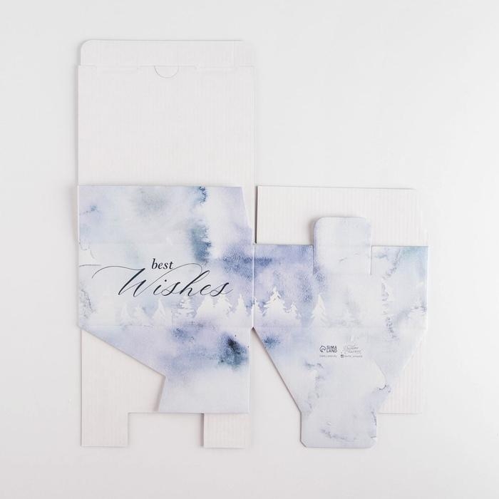 Коробка подарочная новогодняя складная &laquo;Best wishes&raquo;, 15 х 15 х 7 см, Новый год