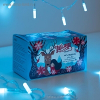 Гирлянда &laquo;Нить&raquo; 5 м с насадками &laquo;Звёздочки&raquo;, IP20, прозрачная нить, 50 LED, свечение аквамарин, 8 режимов, 220 В