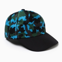 Кепка детская MINAKU "Камуфляж" цвет зелёный-голубой, размер 44-46 Кепка детская MINAKU "Камуфляж" цвет зелёный-голубой, размер 44-46